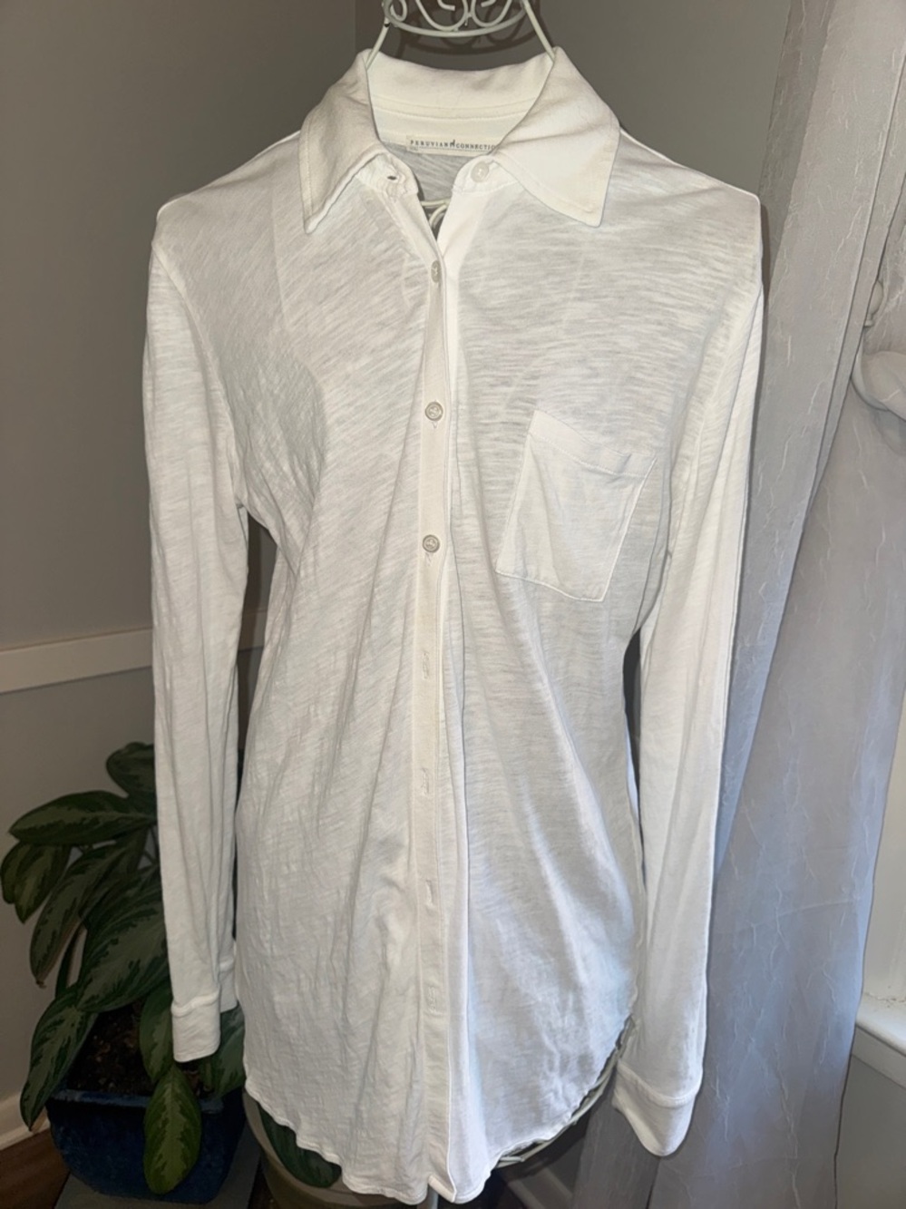 Peruvian Connection Long-Sleeve Button-Up Shirt like NEW-EUC!